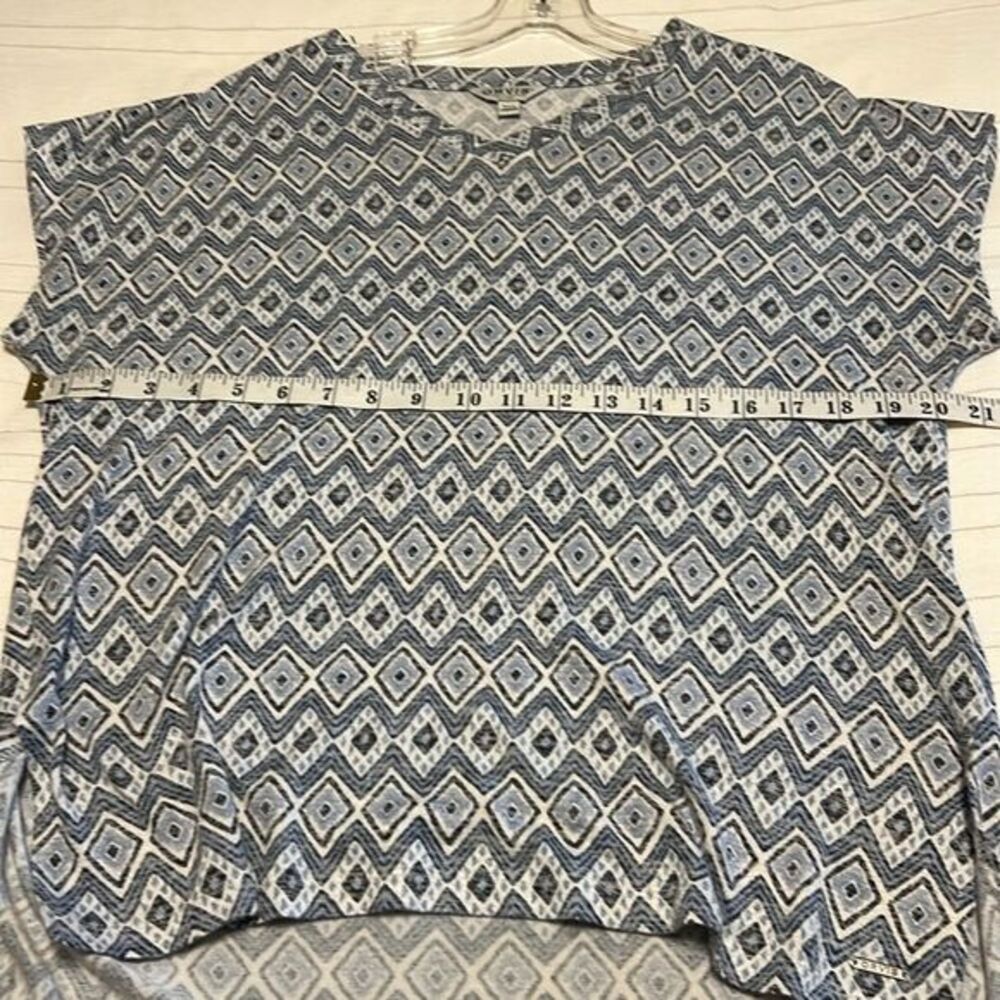 Orvis Classic Collection Blue White Geometric Ikat High Low Top Womens Small - Picture 3 of 8